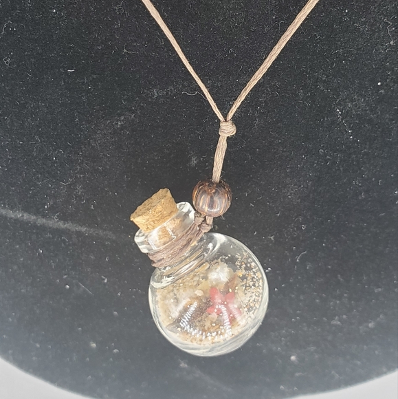 Sand in a Bottle Necklace, Pyrimad Earring and Earcuff 3 Piece Set - Picture 2 of 10